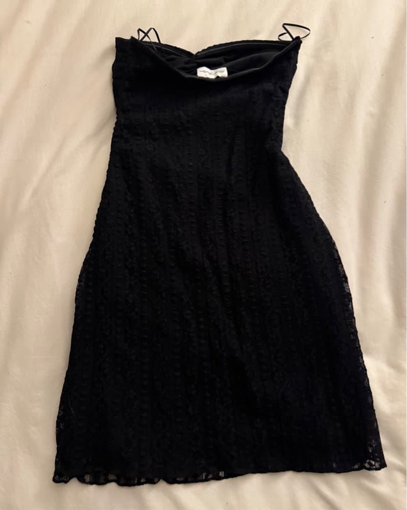 Black Lace Cutout Mini Dress - Image 2