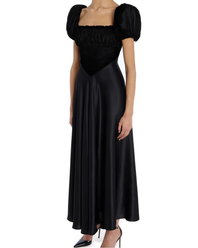 Rodarte Black Velvet and Silk Dress - Image 2