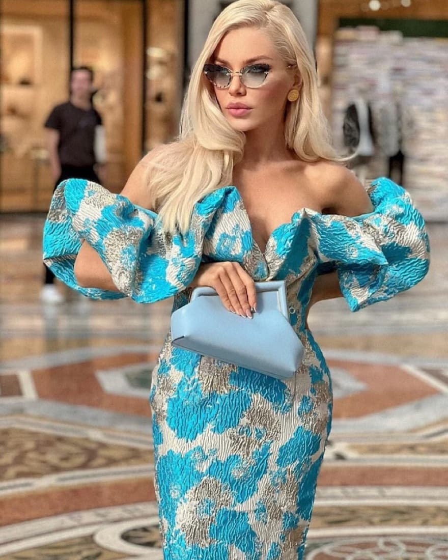 Dorsey Blue Midi Dress - Image 1