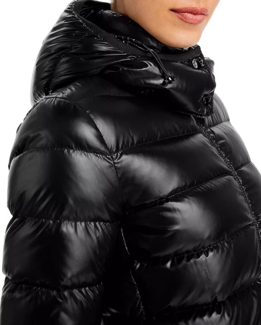 Moncler Long Black Moka Puffer Coat - Image 6