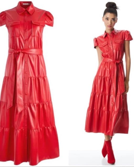 Alice & Olivia Vegan Leather Dress - Image 1