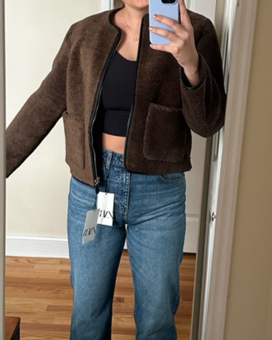 Zara Zip Up Faux Fur Coat  - Image 2
