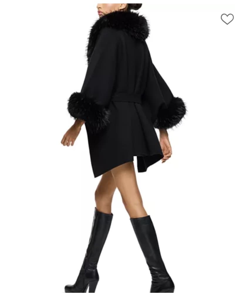 Alice + Olivia Black Faux Fur Shawl - Image 2