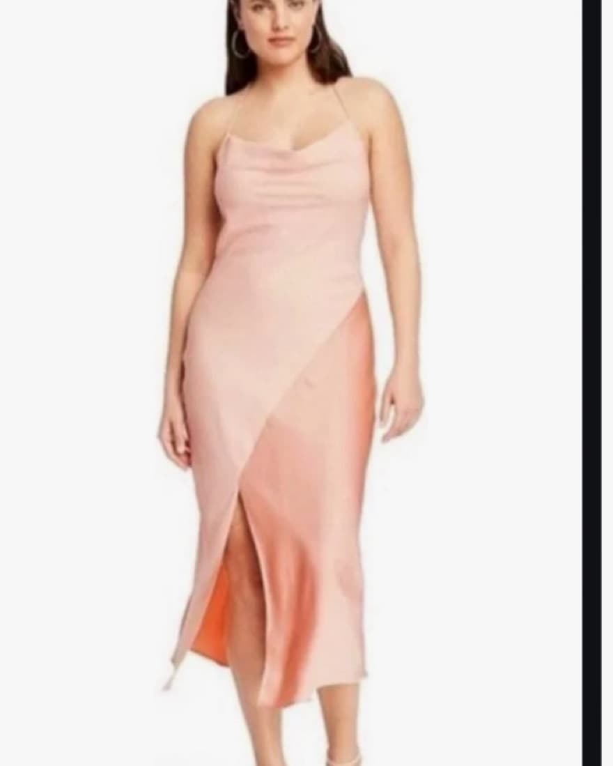 Blush Satin Midi Dress  - Image 2