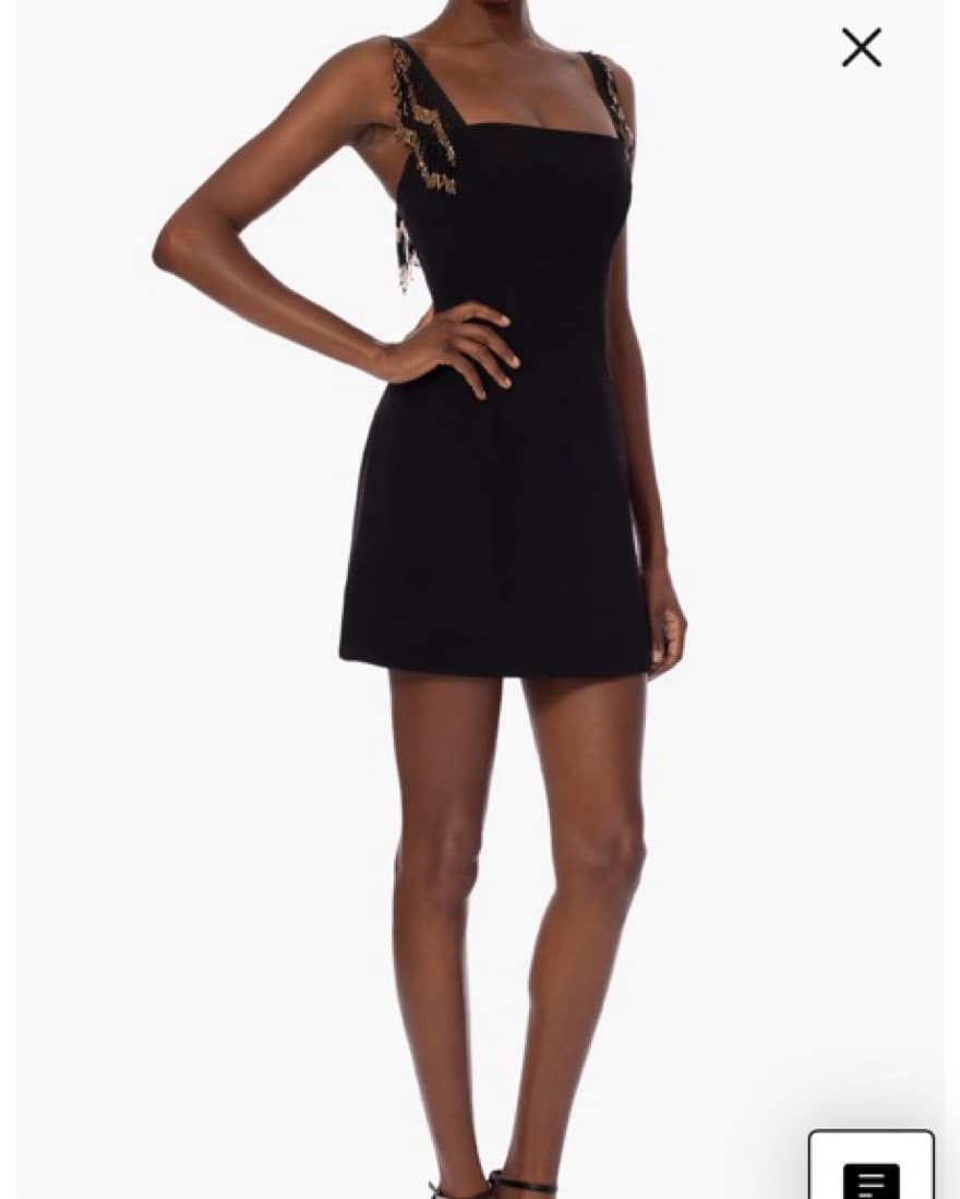 Beaded Cocktail Mini Dress Gold + Black - Image 3