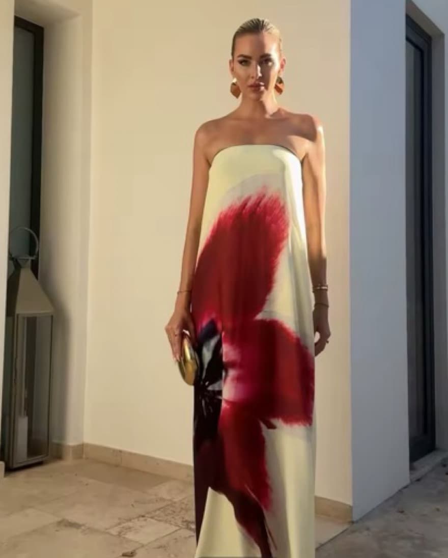Vibrant Color-Blocked Maxi Dress - Image 1