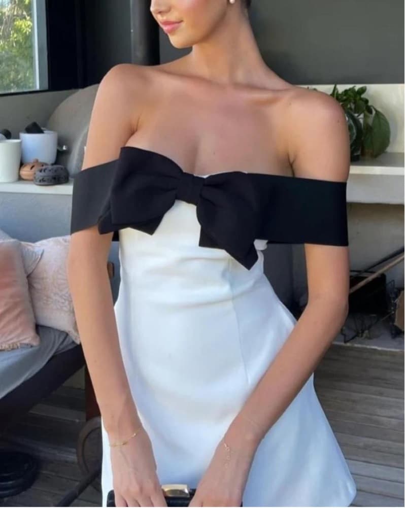 Self Portrait Off The Shoulder Bow Dress - Image 1