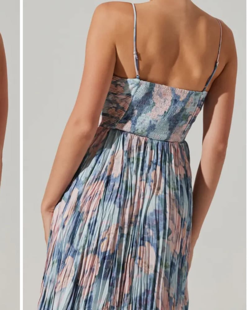 Blue Multi Abstract Midi Dress - Image 3