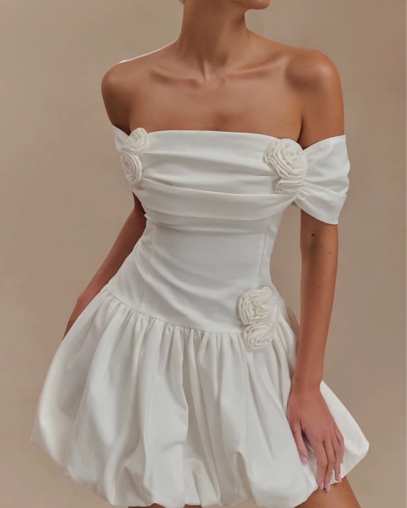 MESHKI off shoulder mini dress - Image 2