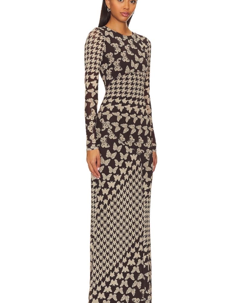 Brown Butterfly Maxi Dress - Image 1