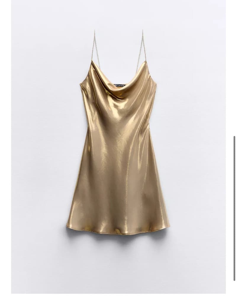 Shiny Gold Slip Dress - Image 2