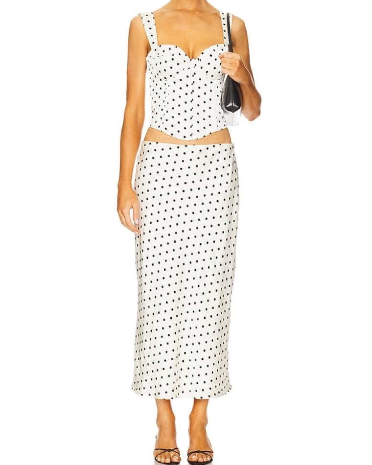 Polka Dot Crop Top and Skirt Set - Image 1