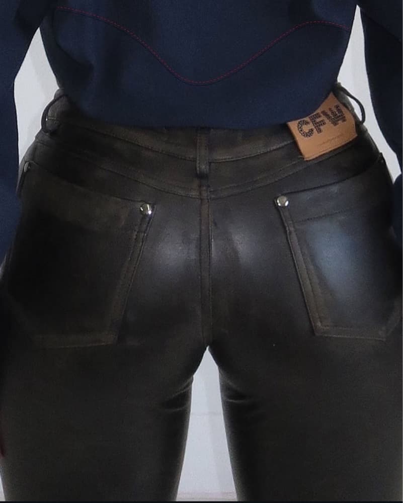 Sleek Black Leather Pants - Image 2