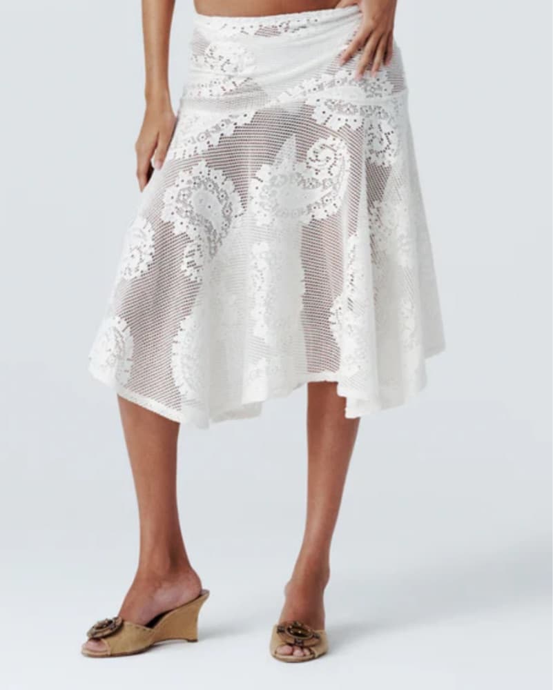 Elegant Crochet Lace Midi Dress - Image 2