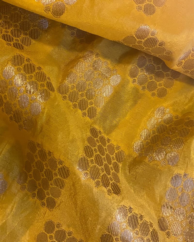 Opulent Golden Brocade Scarf Dupatta - Image 2