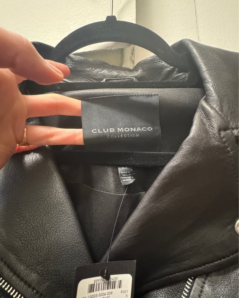 Edgy Club Monaco Leather Jacket - Image 3