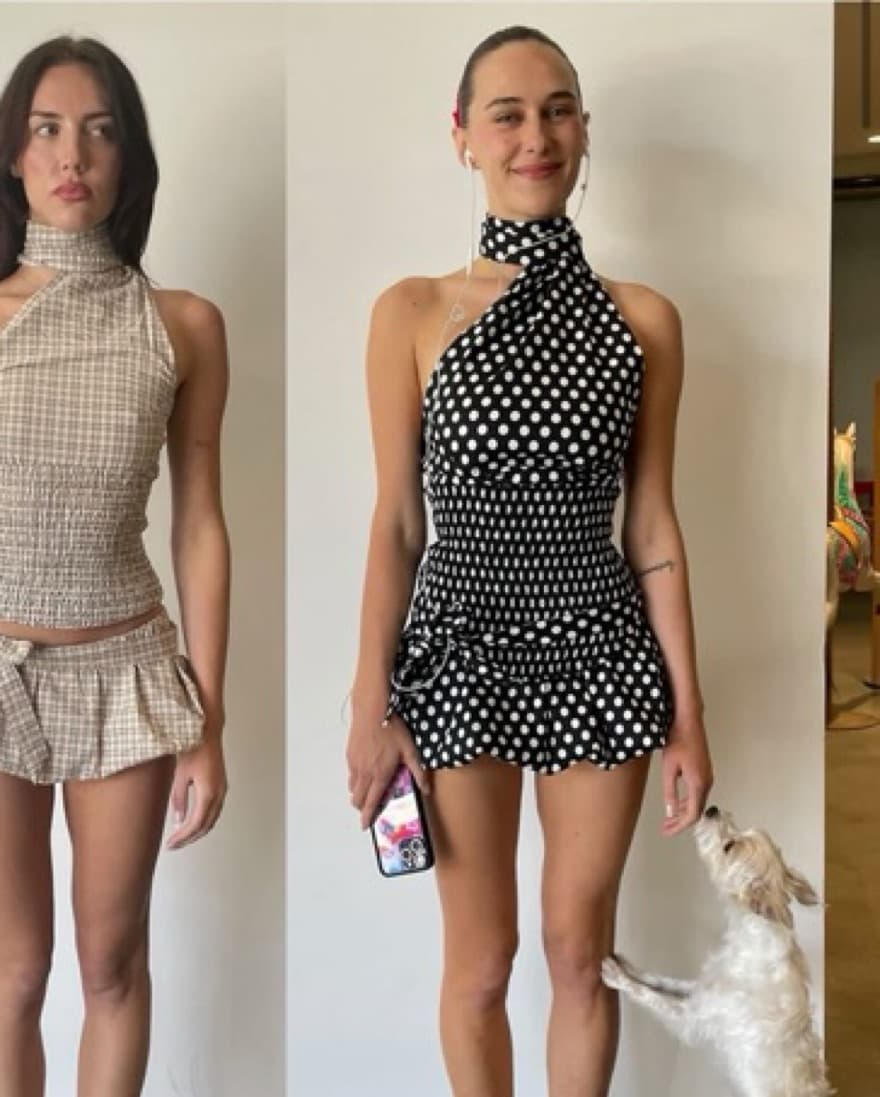 Black and white polka dot top - Image 1