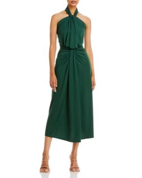 Cinq a Sept Green Halter Midi Dress - Image 1