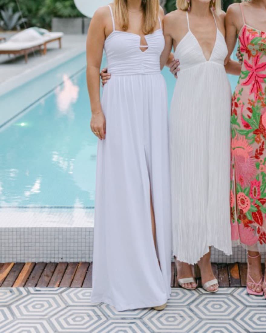 Susana Monaco Slit Front Dress White - Image 4