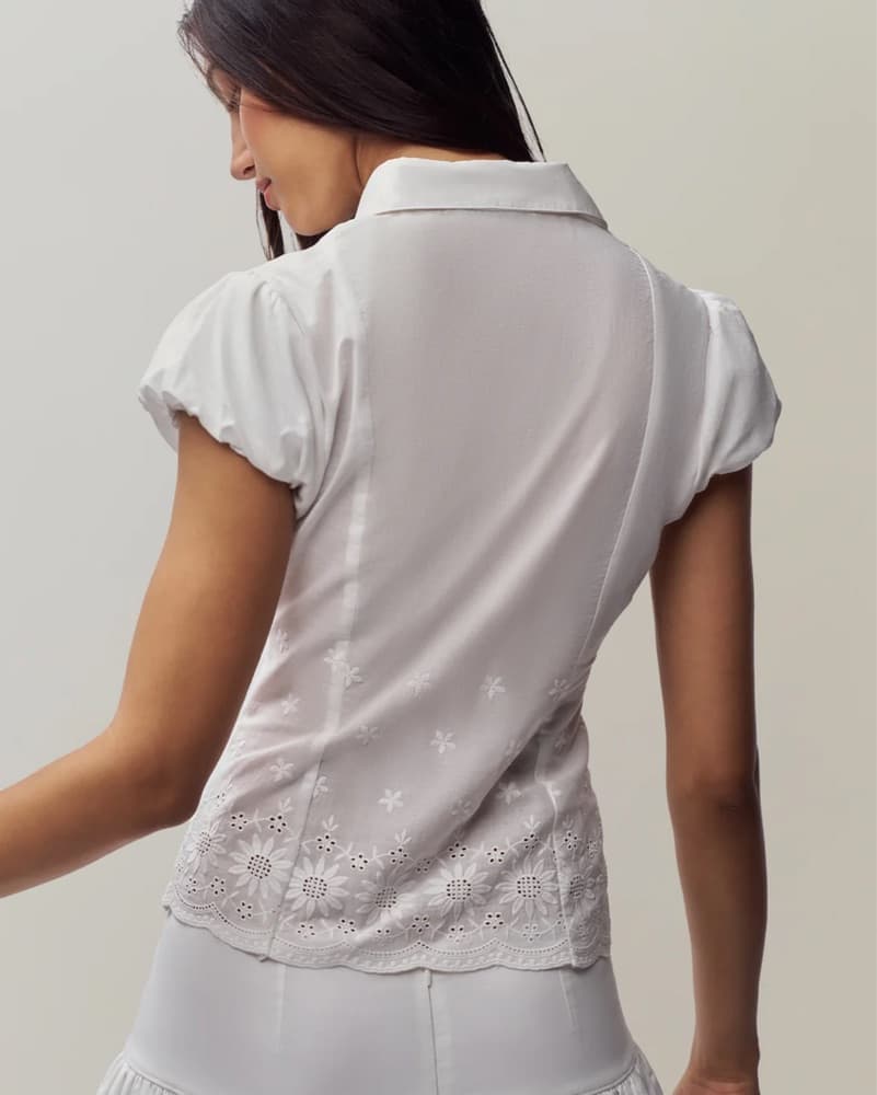 Guizio Rinka Embroidered Blouse Ivory  - Image 5