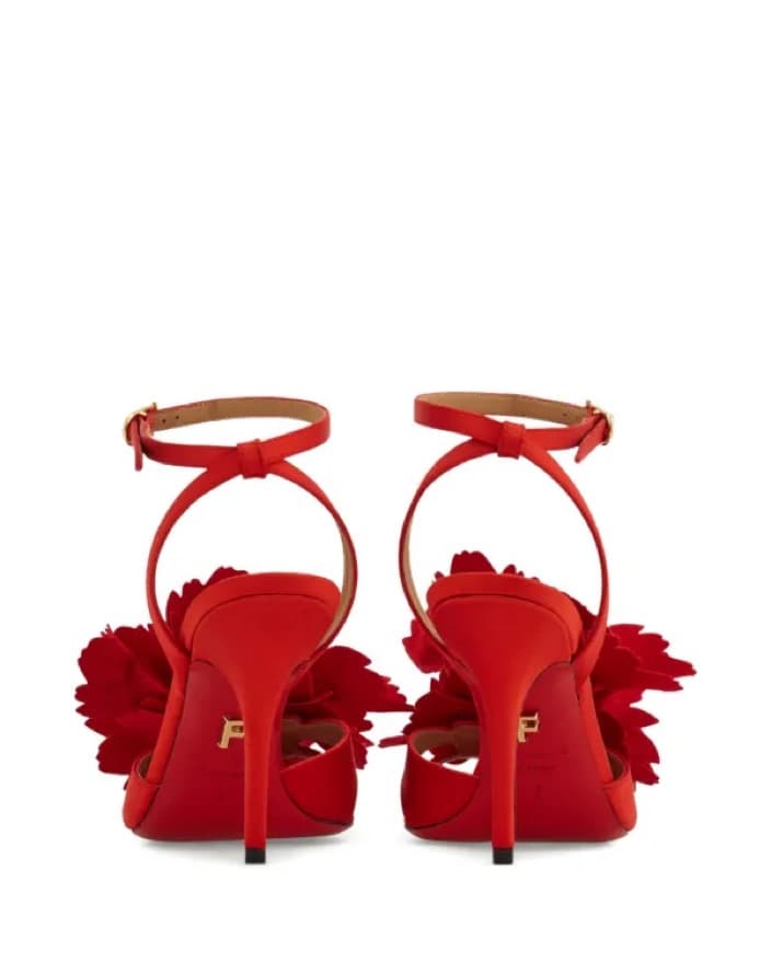 Ferragamo Red Flower Heel - Image 3