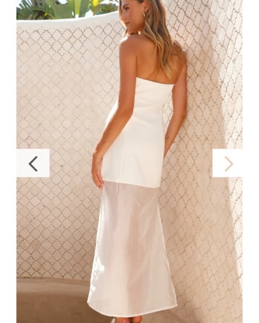 White Strapless Dress - Image 3