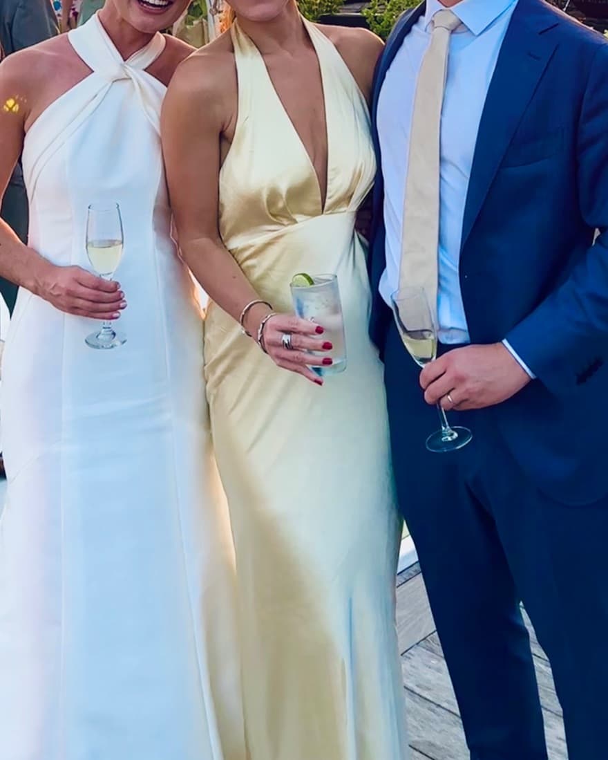 Butter Yellow Satin Dress - Image 1