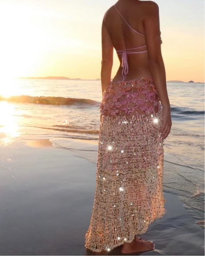 WorkFromBeachBeLike Crochet Dress - Image 4