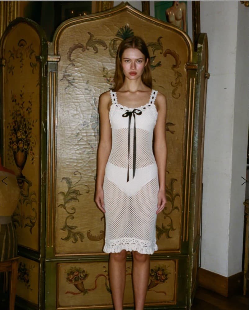Mila With Jean Crochet White Dress - Image 3