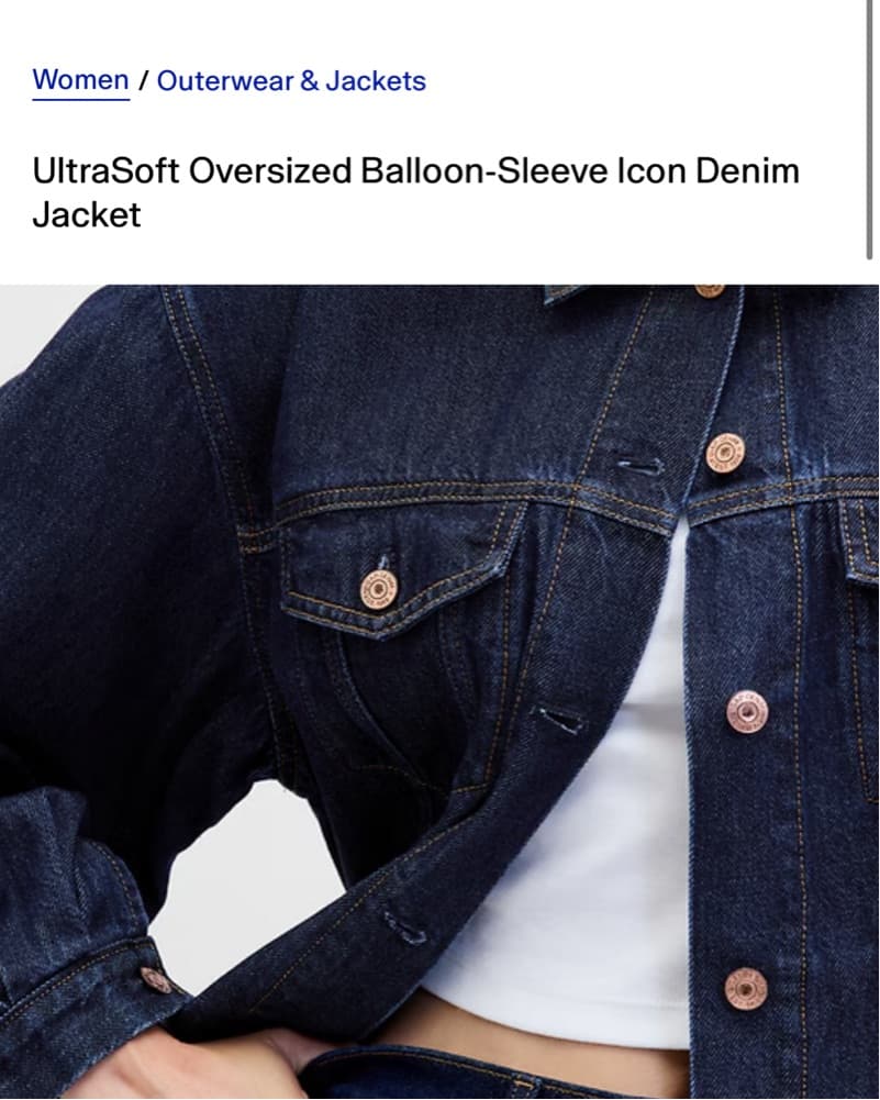 Trendy Denim Jacket with Oversized Balloon Sleeves - Image 2