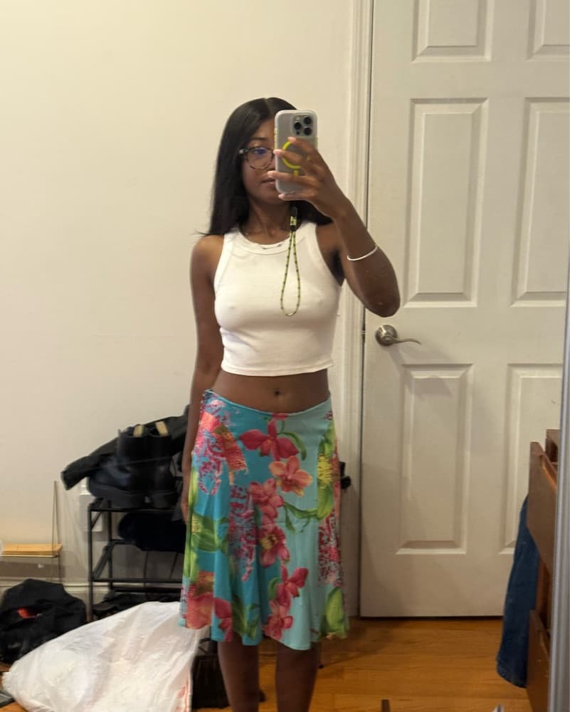 Rare Vintage Versace Floral Silk Skirt   - Image 2