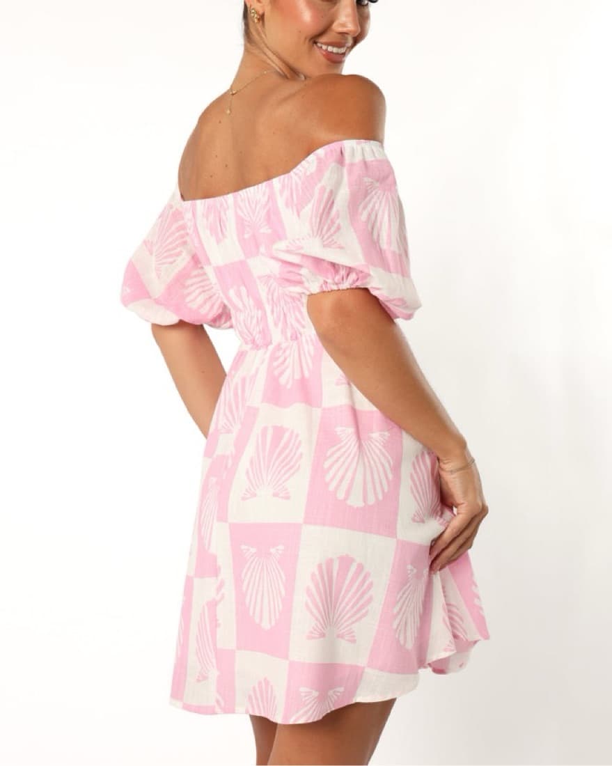 Petal & Pup Pink Off Shoulder Dress - Image 3