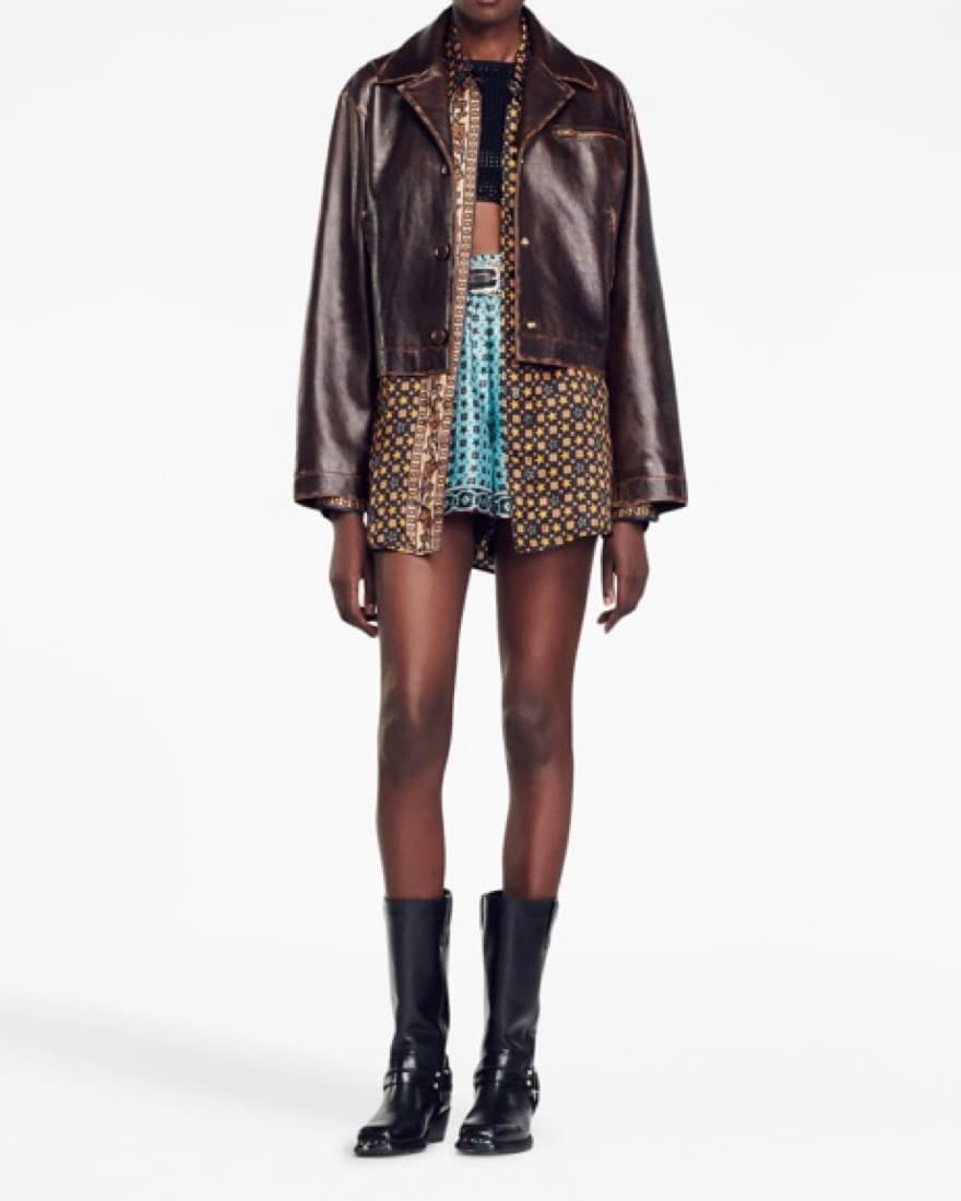 Sandro Women's Brown Distressed-effect L - Image 3