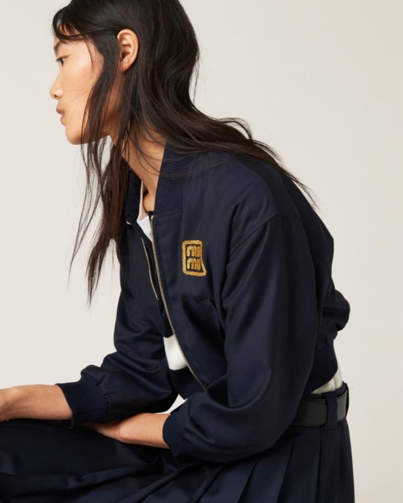 Miu Miu Navy Bomber Jacket  - Image 1