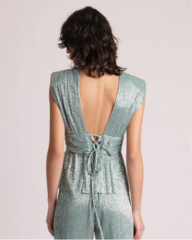 Sabina Musayev Susan Top in Sage Blue - Image 2