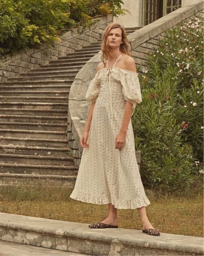 DOEN Eyelet Puff Sleeve Maxi Dress - Image 3