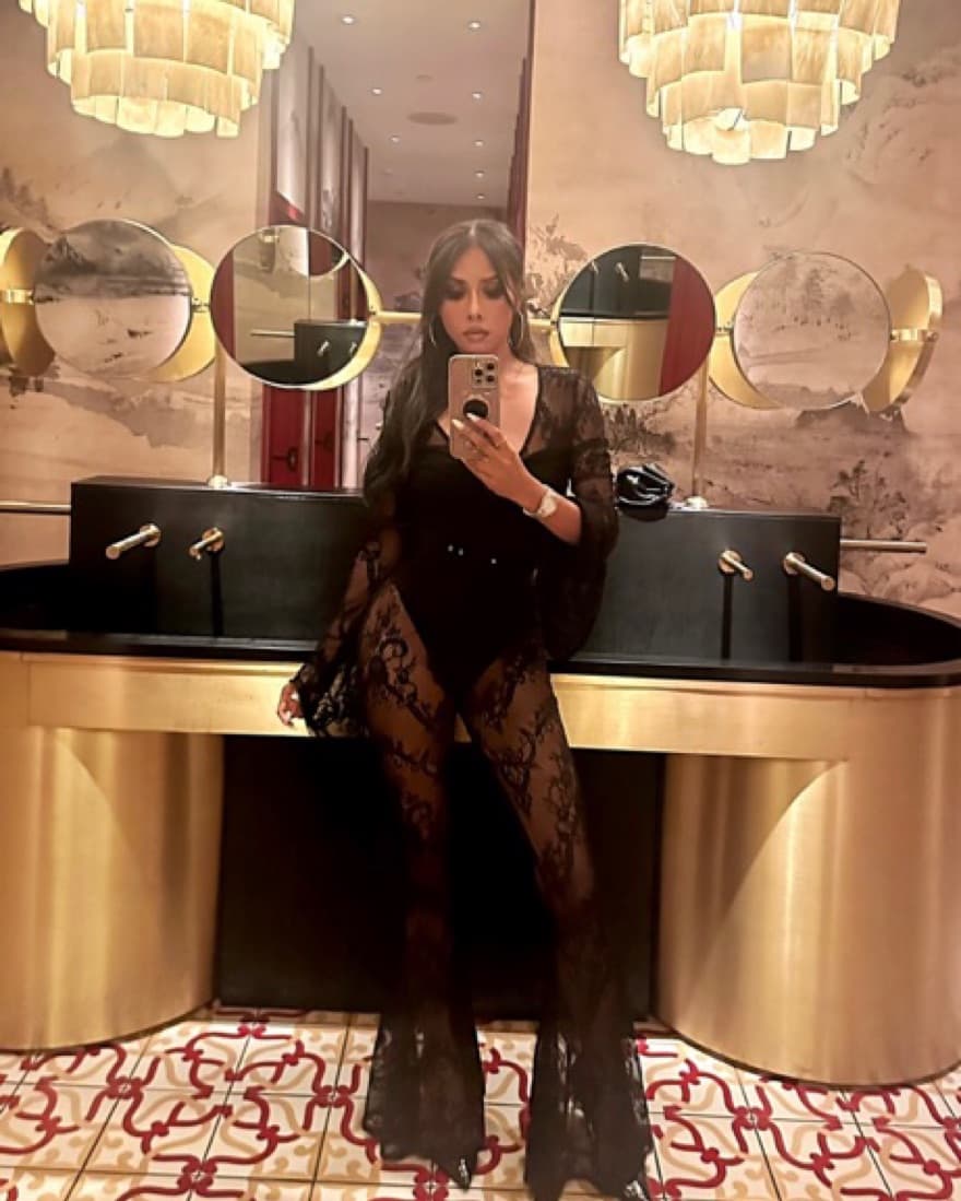Lace Sheer Flared Jumpsuit - Image 1