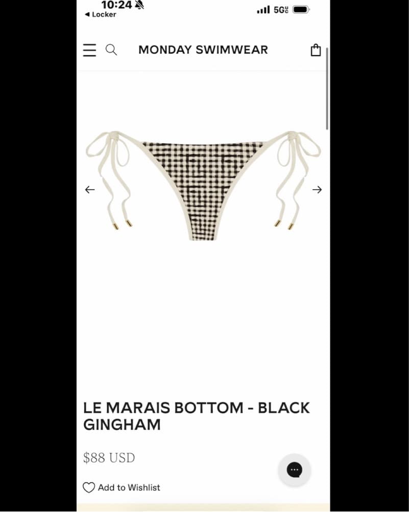 Barbados Black Gingham Bikini Set - Image 3