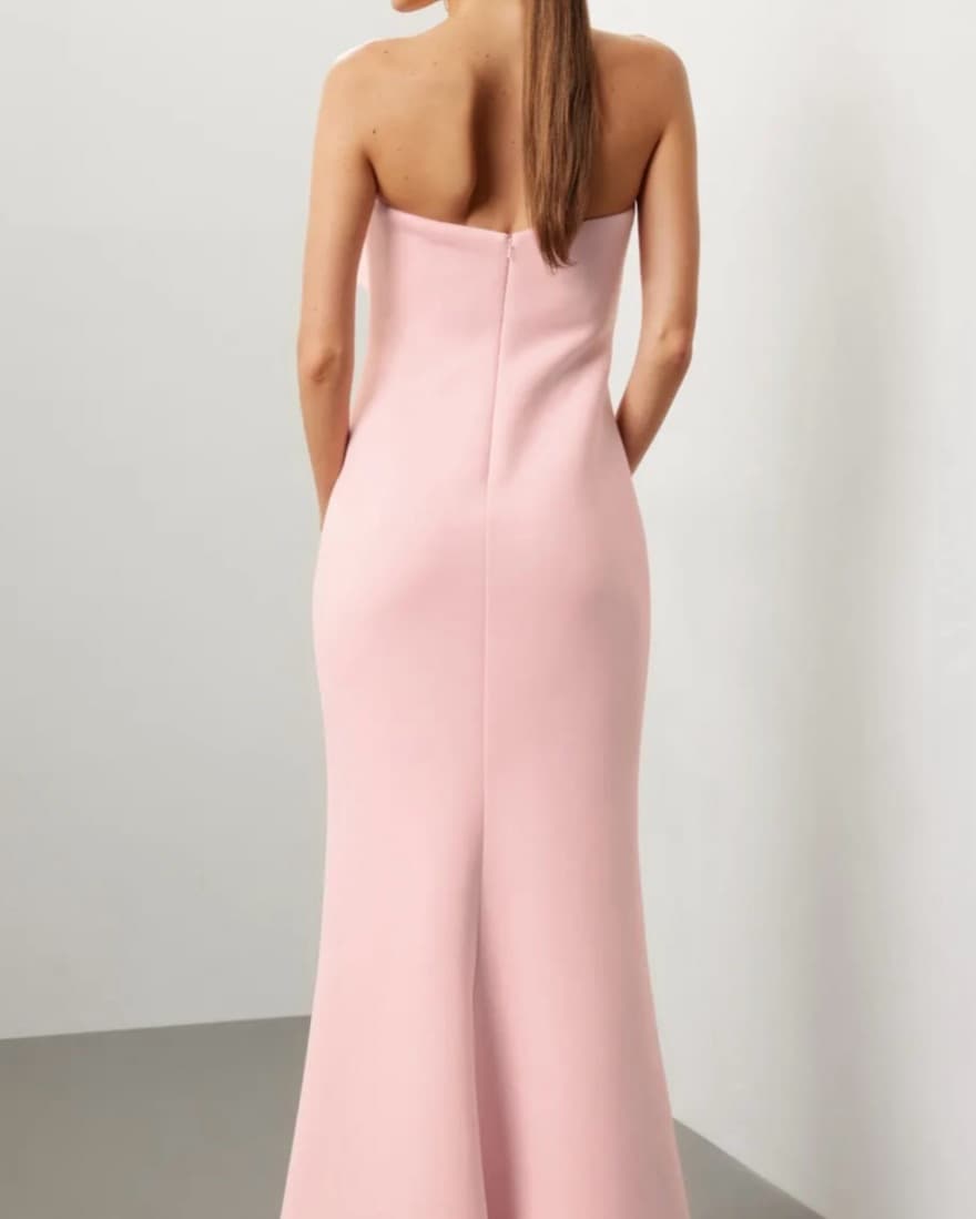 Rosette Scuba Strapless Gown - Image 3