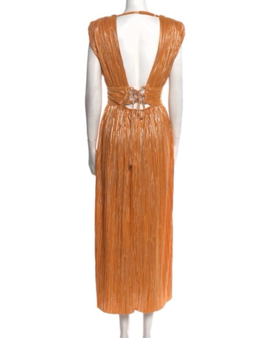 Sabrina Musayev Orange Metalic Dress - Image 4