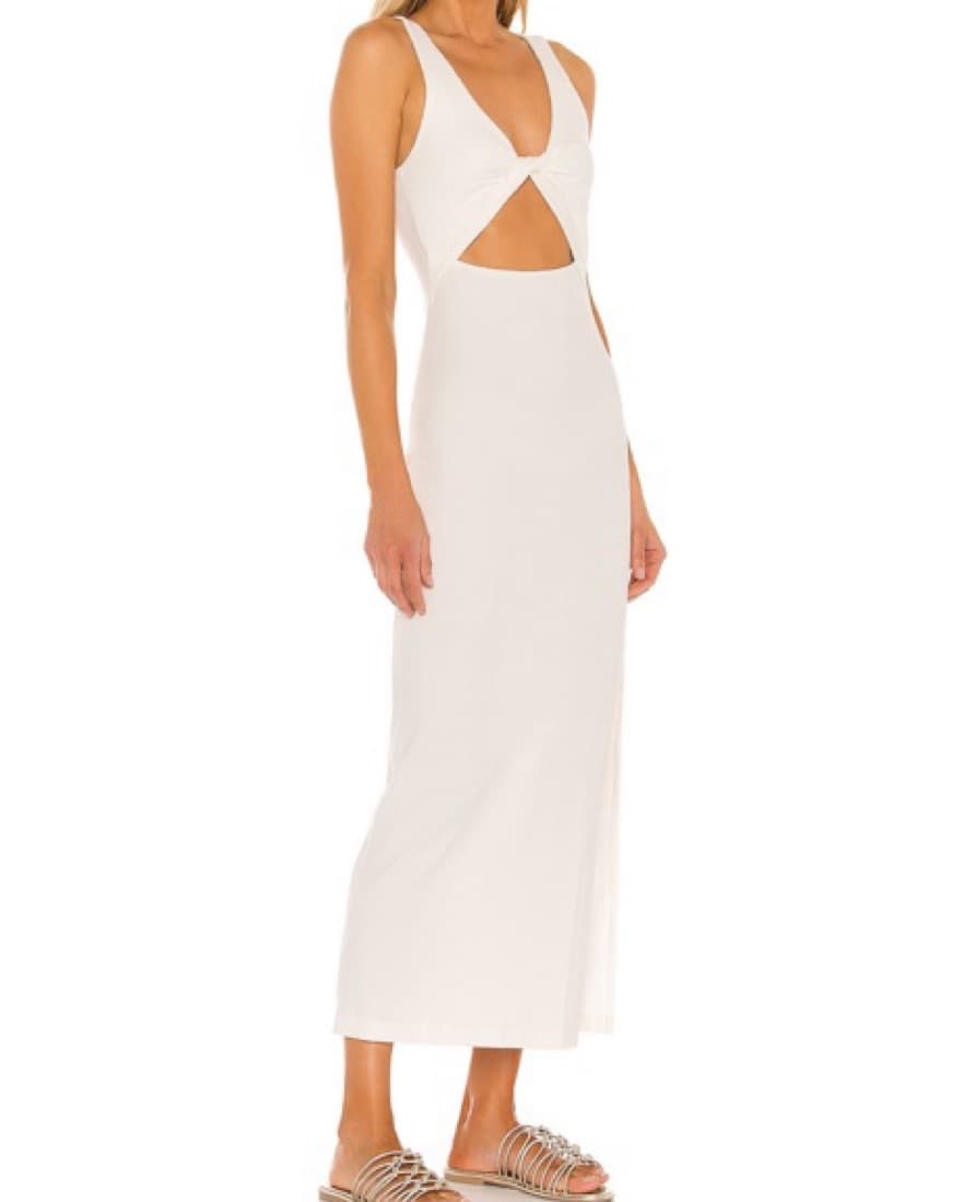 Elegant White Cutout Maxi Dress - Image 2