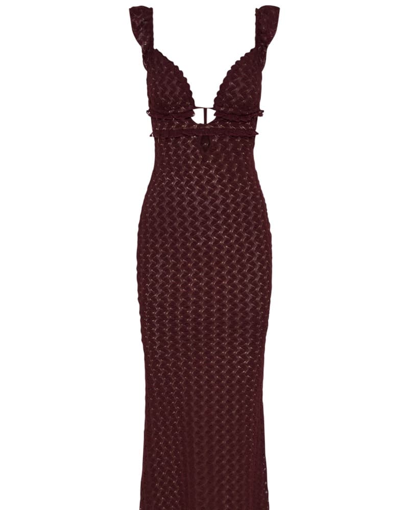 Meshki Ezra Lace Maxi Dress - Plum - Image 4