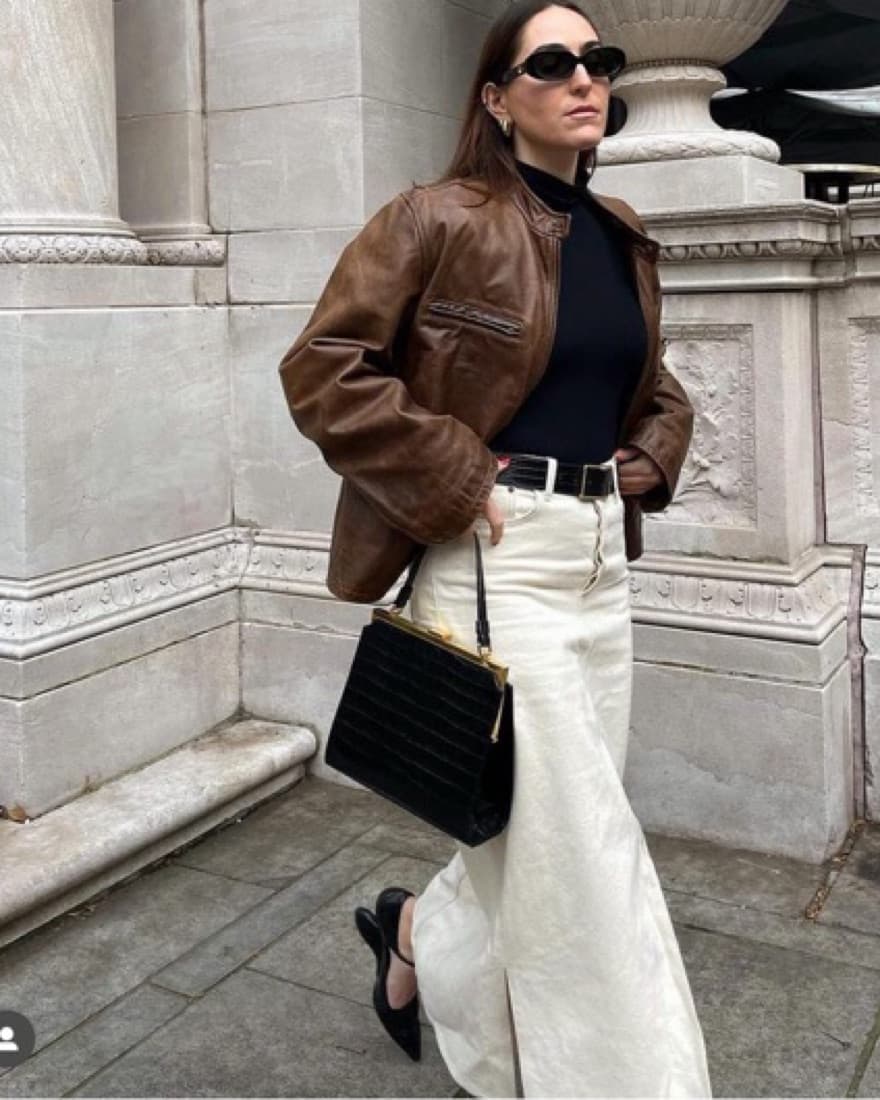 Still Here NYC Cream Denim Skirt - Image 2