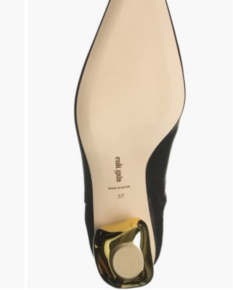 Cult Gaia Mari Black Boots Gold Heel - Image 3