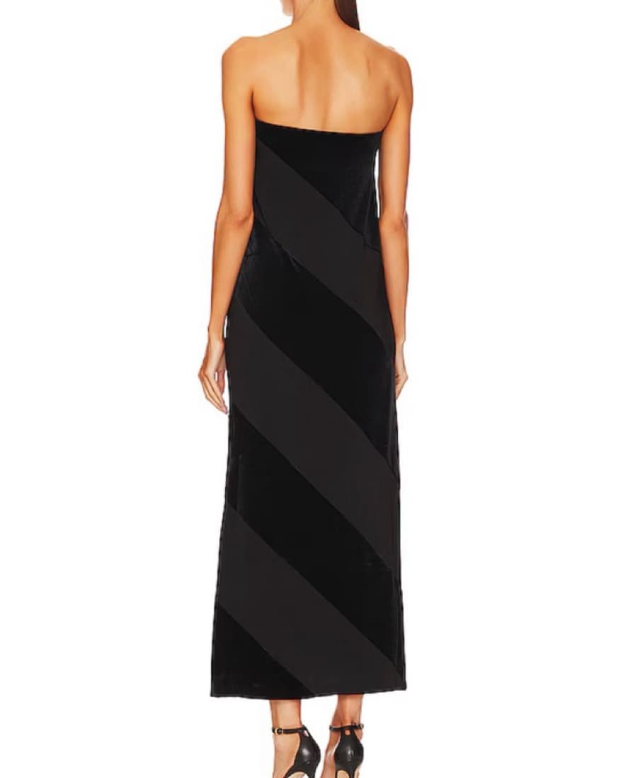Black Strapless Spiral Dress Norma Kamal - Image 3