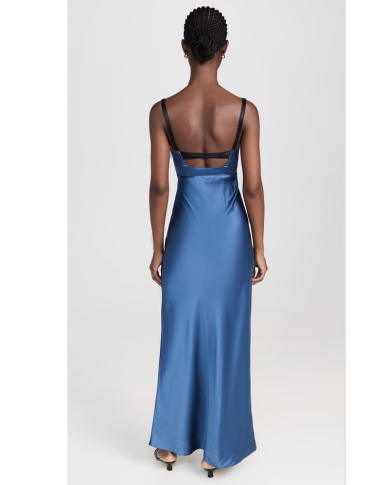 Blue Satin Balconette Maxi - Image 2