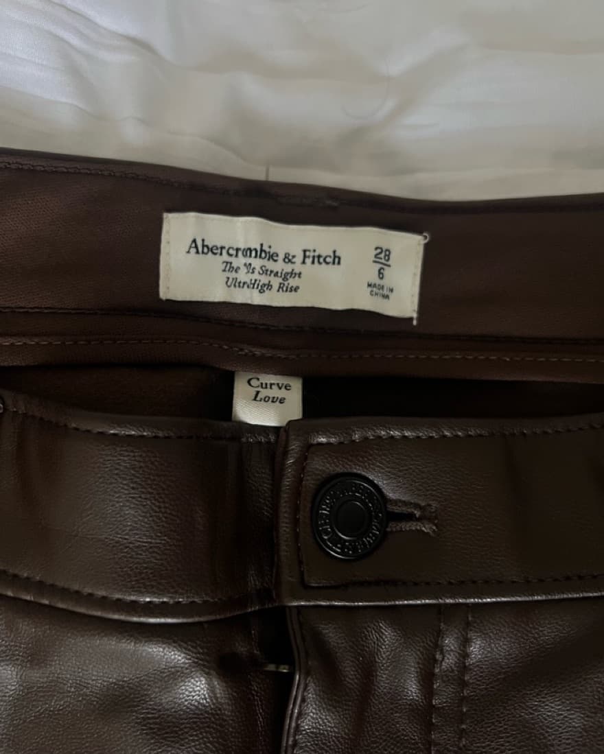 Abercrombie Brown Leather Pants   - Image 2