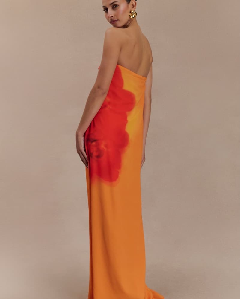 Orange And Red Floral Dress - Image 2
