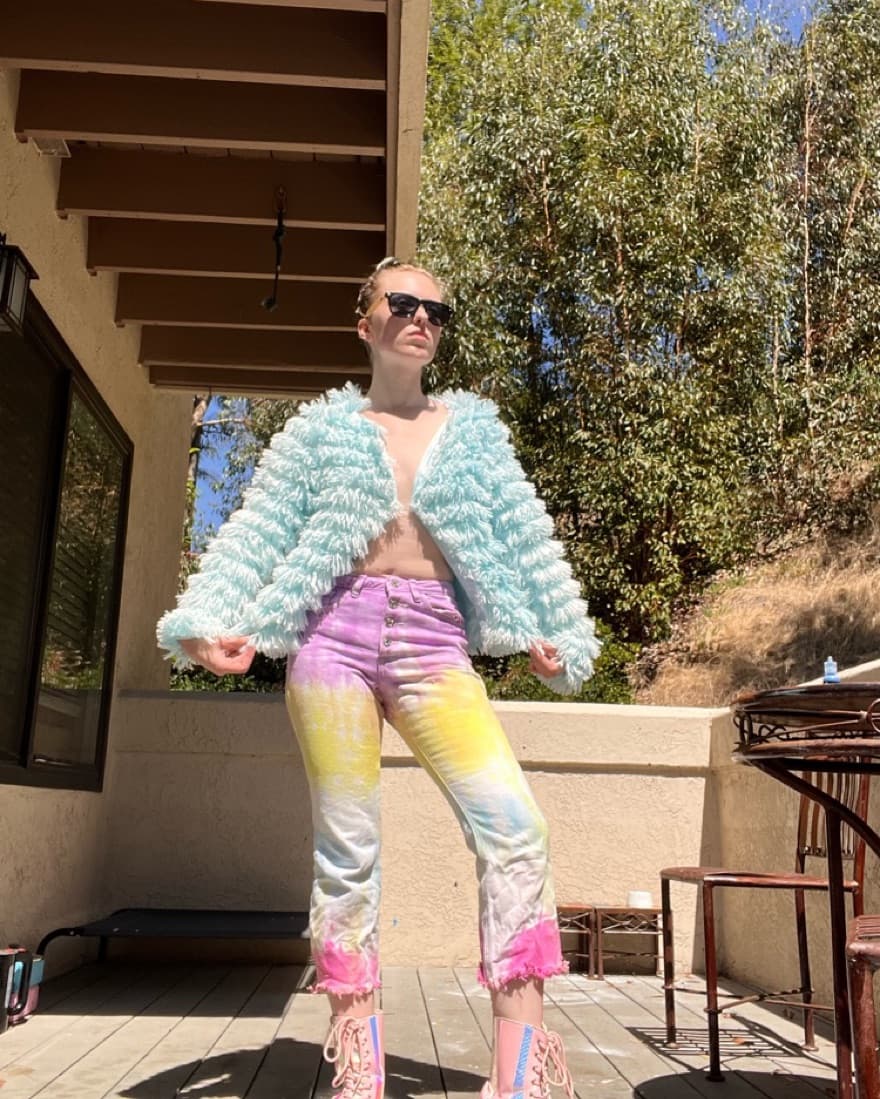 fuzzy seafoam jacket  - Image 2