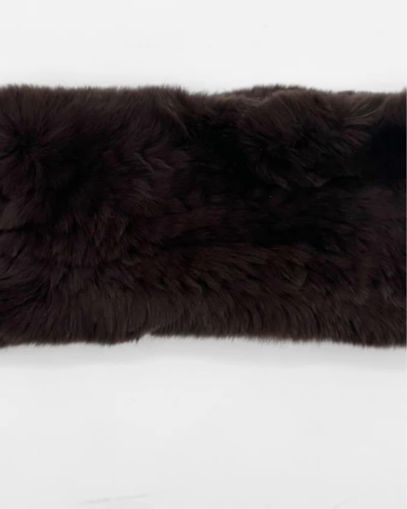 Genuine Fur Headband In Brown - Image 2